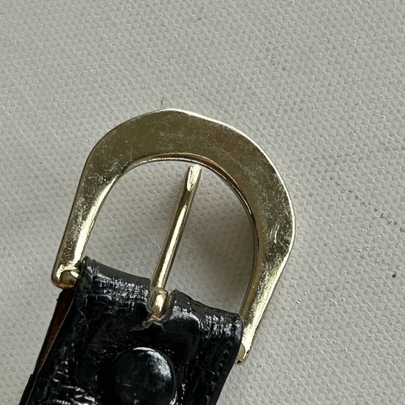 LUXURY Brooks Brothers Genuine Alligator Black Belt 42 Crocodile Exotic Made USA - Picture 4 of 12